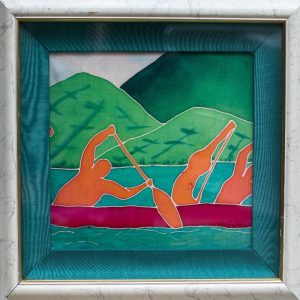 Paddlers and West Maui Mountains
