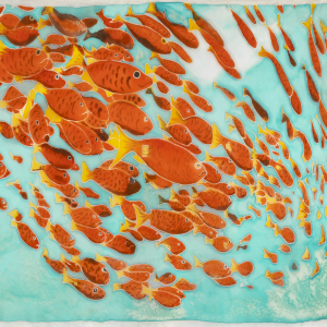 Catalina Garibaldi Goldfish Bait Ball  ~ Original Silk