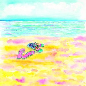 Flip Flops at  Da Beach ~ Art Card