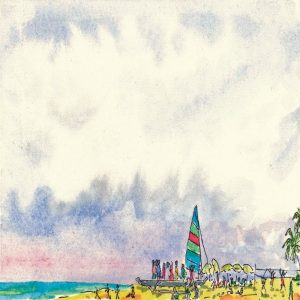 Canoe Beach and Clouds Set of 6, w/env